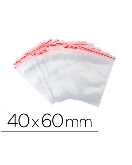 Bolsa plastico autocierre q-connect 40x60 mm paquete de 100 unidades