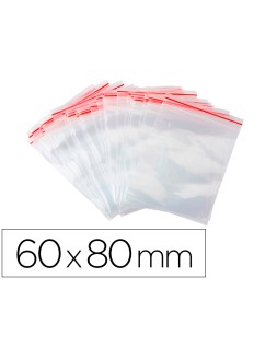 Bolsa plastico autocierre q-connect 60x80 mm paquete de 100 unidades