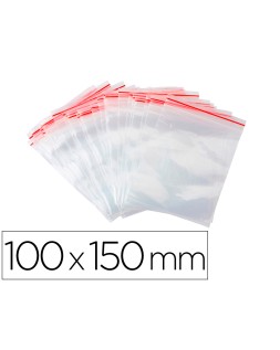 Bolsa plastico autocierre q-connect 100x150 mm paquete de 100 unidades