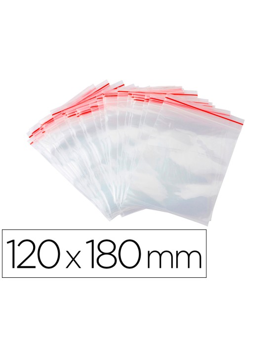 Bolsa plastico autocierre q-connect 120x180 mm paquete de 100 unidades