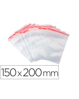 Bolsa plastico autocierre q-connect 150x200 mm paquete de 100 unidades
