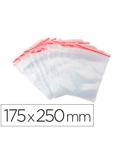Bolsa plastico autocierre q-connect 175x250 mm paquete de 100 unidades