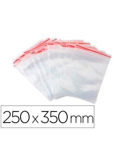 Bolsa plastico autocierre q-connect 250x350 mm paquete de 100 unidades