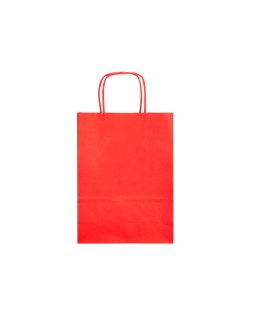 Bolsa papel q-connect celulosa rojo xs con asa retorcida 180x240x80 mm