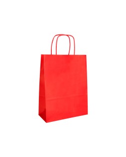 Bolsa papel q-connect celulosa rojo xs con asa retorcida 180x240x80 mm