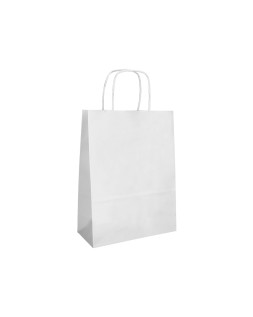 Bolsa papel q-connect celulosa blanco s con asa retorcida 240x320x100 mm