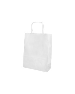 Bolsa papel q-connect celulosa blanco s con asa retorcida 240x320x100 mm