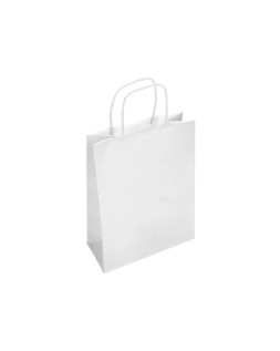 Bolsa papel q-connect celulosa blanco s con asa retorcida 240x320x100 mm