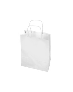 Bolsa papel q-connect celulosa blanco s con asa retorcida 240x320x100 mm