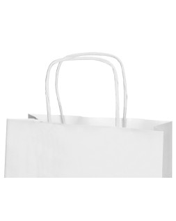 Bolsa papel q-connect celulosa blanco s con asa retorcida 240x320x100 mm