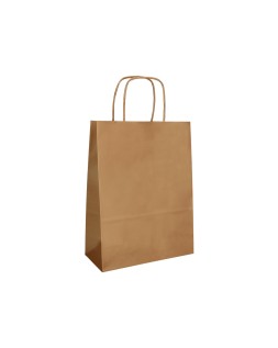 Bolsa papel q-connect celulosa natural liso l con asa retorcida 320x400x140 mm