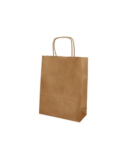 Bolsa papel q-connect celulosa natural liso l con asa retorcida 320x400x140 mm