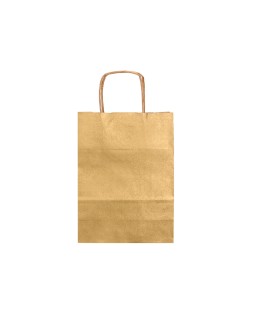 Bolsa papel q-connect kraft oro l con asa retorcida 320x400x140 mm