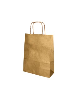 Bolsa papel q-connect kraft oro l con asa retorcida 320x400x140 mm