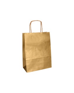 Bolsa papel q-connect kraft oro l con asa retorcida 320x400x140 mm