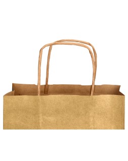 Bolsa papel q-connect kraft oro l con asa retorcida 320x400x140 mm