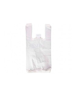 Bolsa camiseta reciclada 70% blanca 50 mc 35x50 cm apta legislacion de bolsas 2021