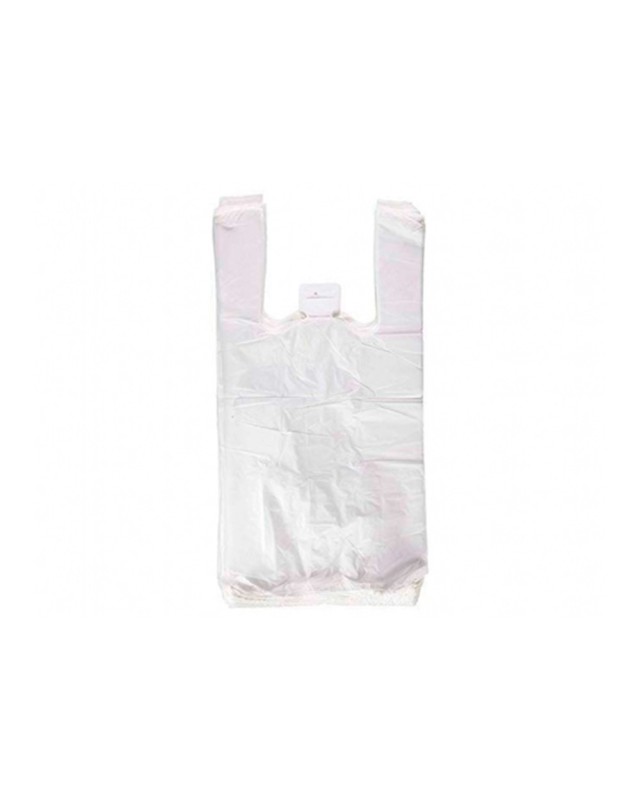 Bolsa camiseta reciclada 70% blanca 50 mc 35x50 cm apta legislacion de bolsas 2021