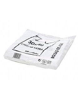 Bolsa camiseta reciclada 70% blanca 50 mc 35x50 cm apta legislacion de bolsas 2021