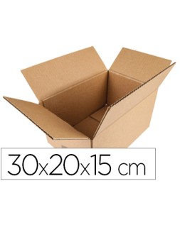 Caja para embalar q-connect americana carton reciclado canal simple 5 mm color kraft 300x200x150 mm