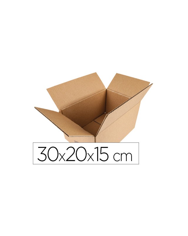 Caja para embalar q-connect americana carton reciclado canal simple 5 mm color kraft 300x200x150 mm
