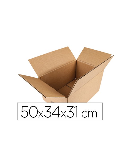 Caja para embalar q-connect americana carton reciclado canal simple 5 mm color kraft 500x340x310 mm