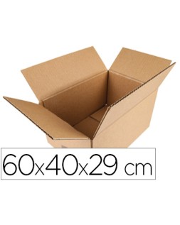Caja para embalar q-connect americana carton reciclado canal simple 5 mm color kraft 600x400x290 mm
