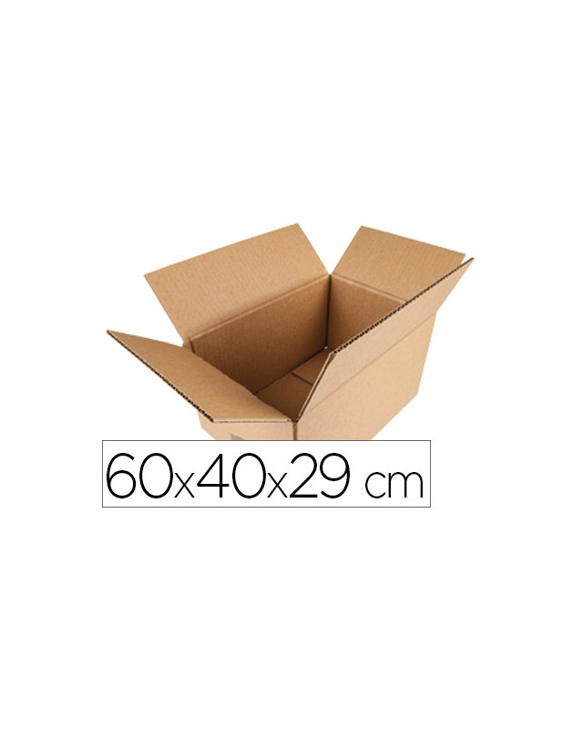 Caja para embalar q-connect americana carton reciclado canal simple 5 mm color kraft 600x400x290 mm