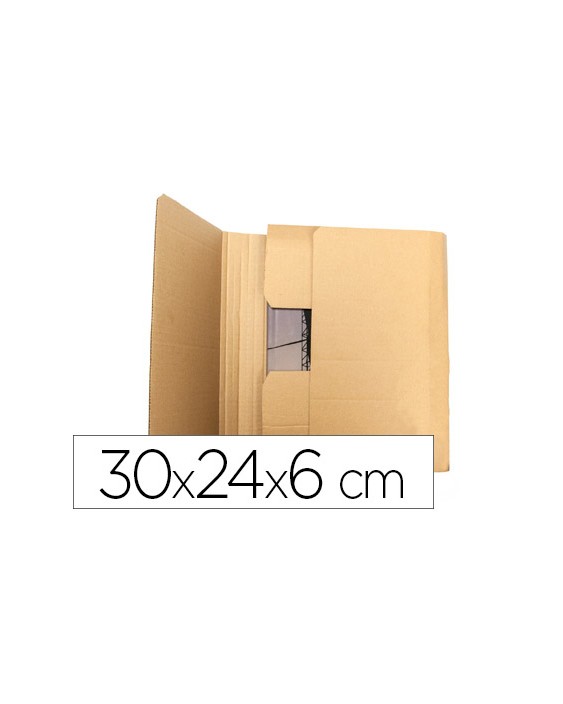 Caja para embalar libros q-connect carton reciclado canal simple 3 mm color kraft 300x240x60 mm