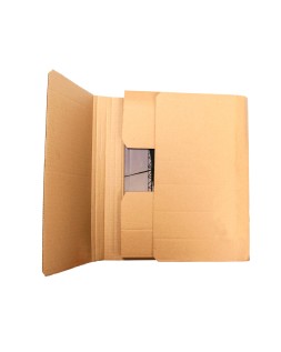 Caja para embalar libros q-connect carton reciclado canal simple 3 mm color kraft 300x240x60 mm
