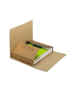 Caja para embalar libros q-connect carton reciclado canal simple 3 mm color kraft 400x290x75 mm