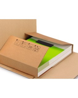 Caja para embalar libros q-connect carton reciclado canal simple 3 mm color kraft 400x290x75 mm