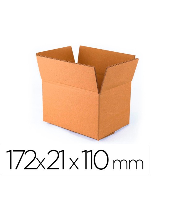 Caja para embalar q-connect americana ultra resistente carton reciclado canal doble 7mm color kraft 172x217x110 mm