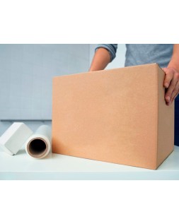 Caja para embalar q-connect americana ultra resistente carton reciclado canal doble 7mm color kraft 172x217x110 mm
