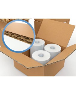 Caja para embalar q-connect americana ultra resistente carton reciclado canal doble 7mm color kraft 172x217x110 mm