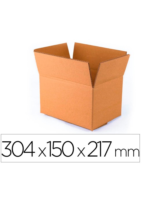 Caja para embalar q-connect americana ultra resistente carton reciclado canal doble 7mm color kraft 304x150x217 mm