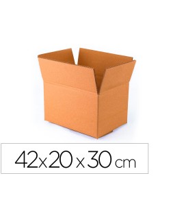 Caja para embalar q-connect americana ultra resistente carton reciclado canal doble 7mm color kraft 420x200x300 mm