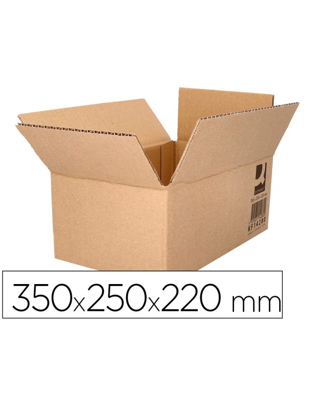 Caja para embalar q-connect americana carton reciclado canal simple 5 mm color kraft 350x250x220 mm