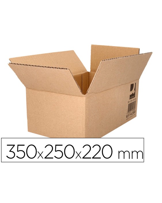 Caja para embalar q-connect americana carton reciclado canal simple 5 mm color kraft 350x250x220 mm