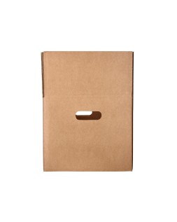 Caja para embalar q-connect americana con asas carton reciclado canal simple 5 mm color kraft 400x290x220 mm