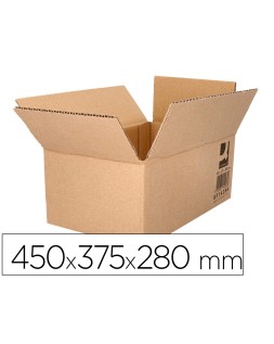 Caja para embalar q-connect americana ultra resistente carton reciclado canal doble 7mm color kraft 450x375x280 mm