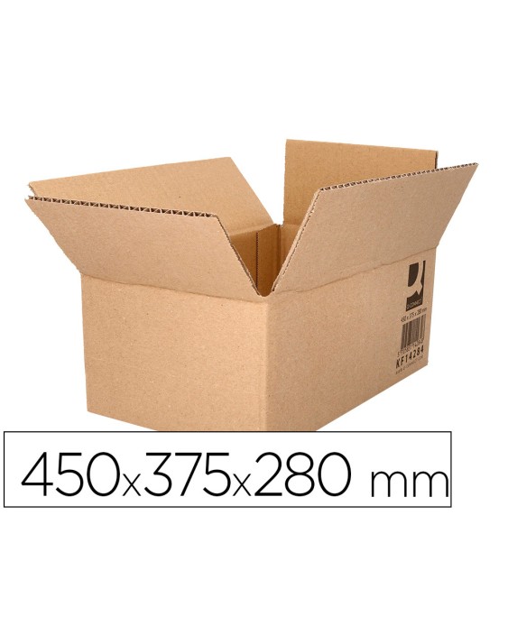 Caja para embalar q-connect americana ultra resistente carton reciclado canal doble 7mm color kraft 450x375x280 mm