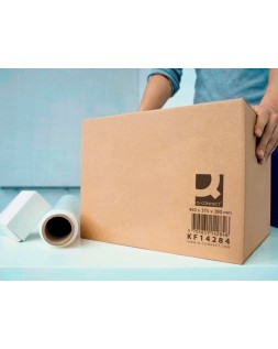 Caja para embalar q-connect americana ultra resistente carton reciclado canal doble 7mm color kraft 450x375x280 mm