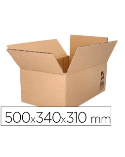 Caja para embalar q-connect americana ultra resistente carton reciclado canal doble 7mm color kraft 500x340x310 mm