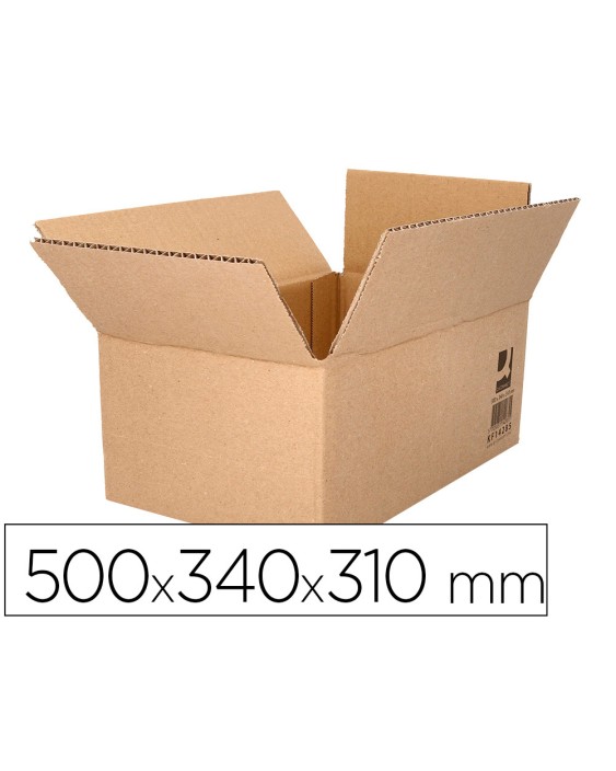 Caja para embalar q-connect americana ultra resistente carton reciclado canal doble 7mm color kraft 500x340x310 mm