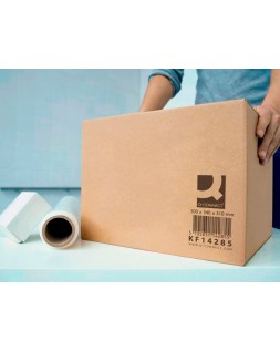 Caja para embalar q-connect americana ultra resistente carton reciclado canal doble 7mm color kraft 500x340x310 mm