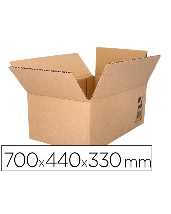 Caja para embalar q-connect americana ultra resistente carton reciclado canal doble 7mm color kraft 700x440x330 mm