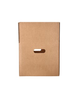Caja para embalar q-connect americana ultra resistente con asas carton canal doble 7 mm color kraft 430x300x250 mm