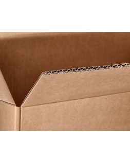 Caja para embalar q-connect americana ultra resistente con asas carton canal doble 7 mm color kraft 430x300x250 mm
