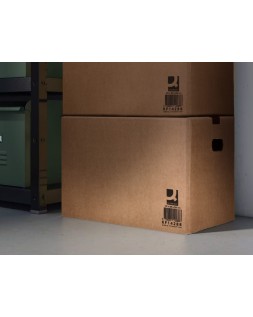 Caja para embalar q-connect americana ultra resistente con asas carton canal doble 7 mm color kraft 430x300x250 mm